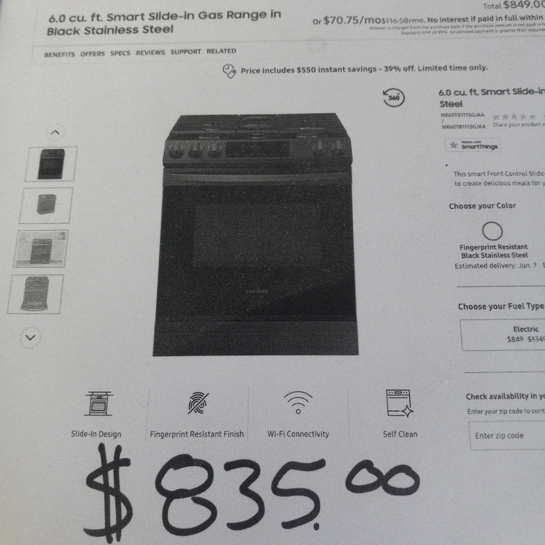 Samsung Gas Range