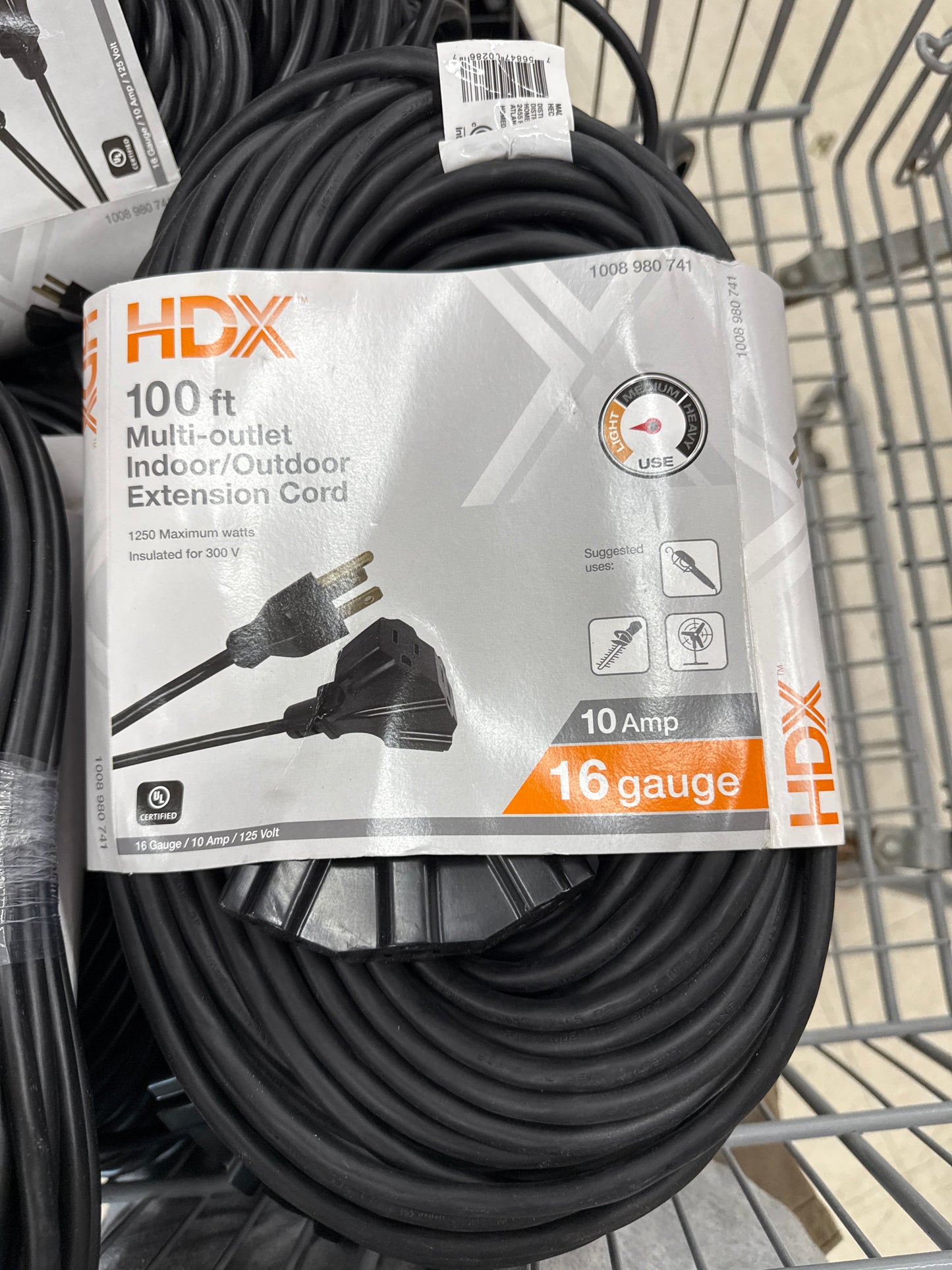 HDX 100ft Extension Cord Black