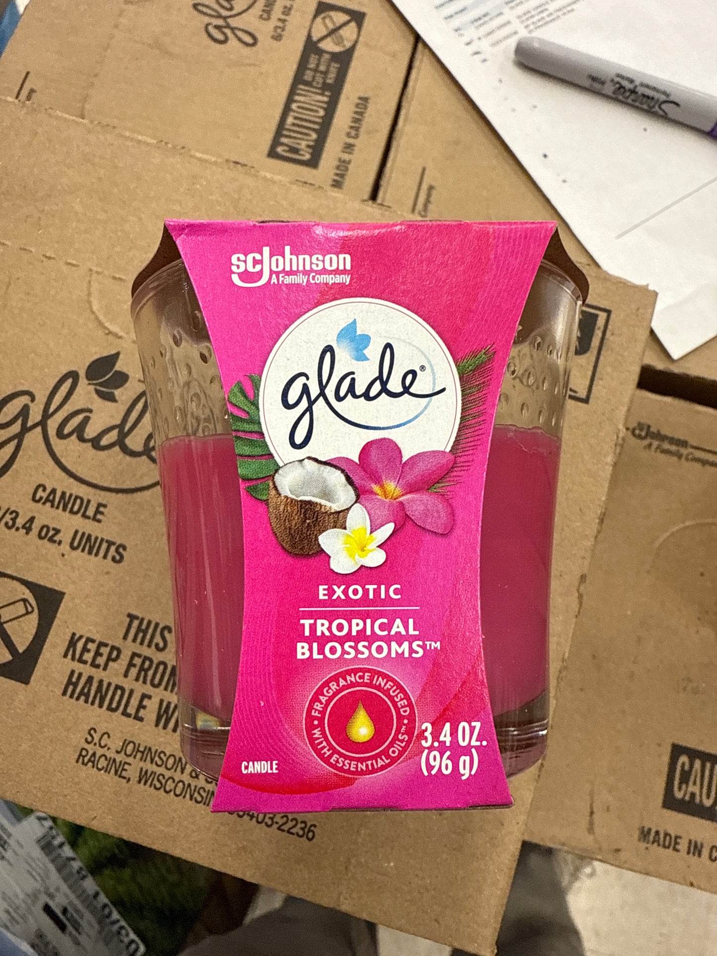 Glade Exotic Tropical Blossoms Candle 3.4oz