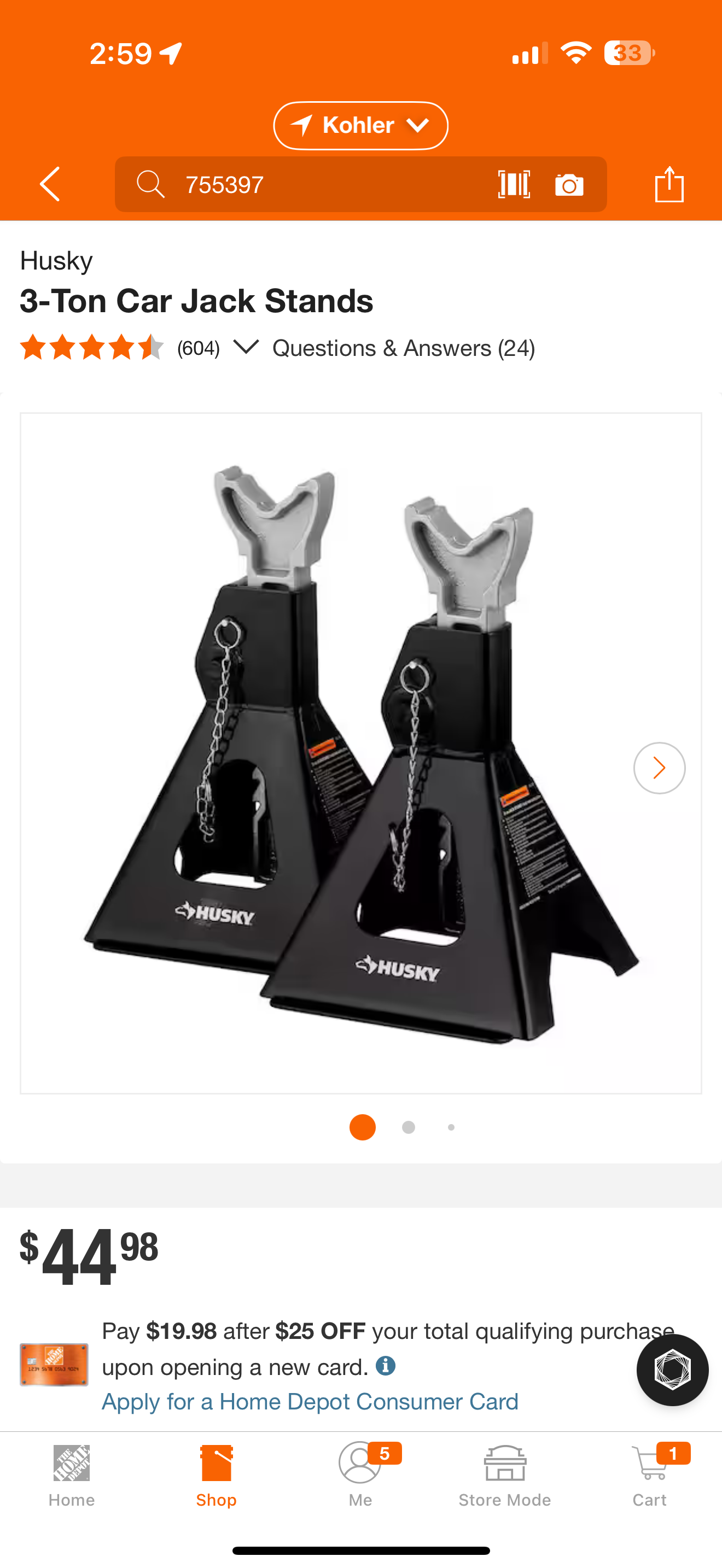 Husky 3 ton jack stand set