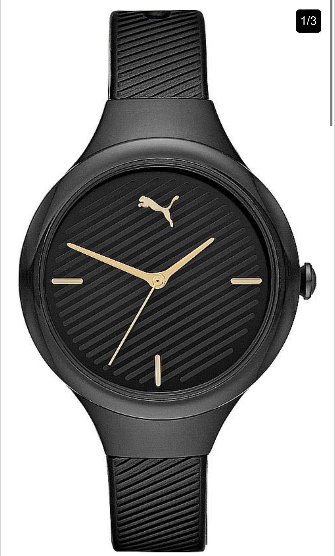 Women's Puma Contour All Black Nylon Watch P1020