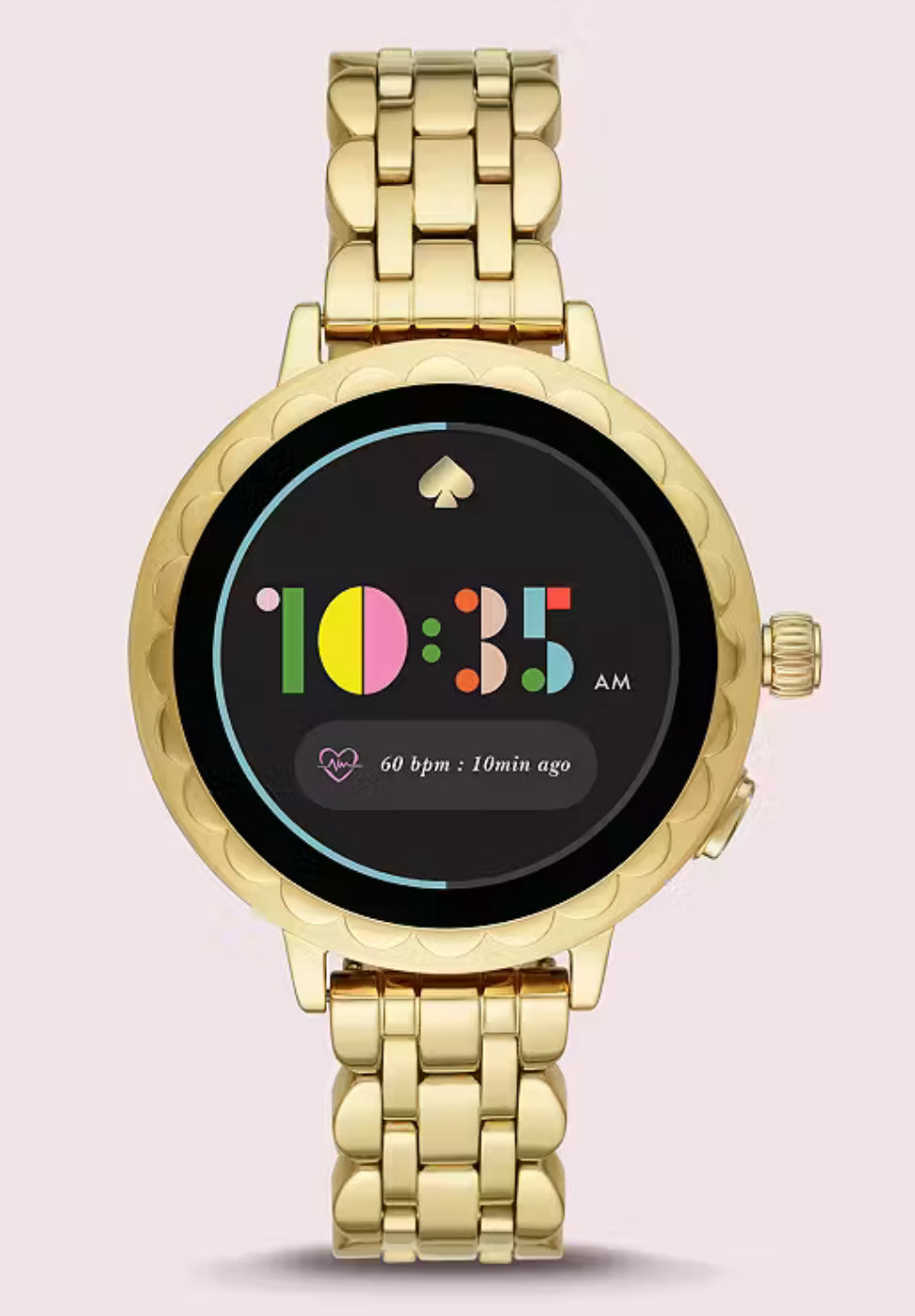 Ks11) Gold-tone Stainless Steel Scallop Smartwatch 2