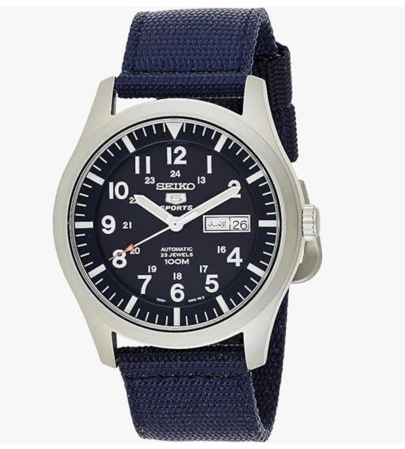 SEIKO Men's Analogue Automatic Watch with Textile Strap SNZG11K1