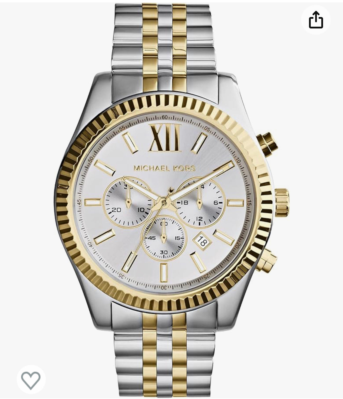 Mk7) Michael Kors Lexington Men's Watch, Stainless Steel Bracelet Watch for Men