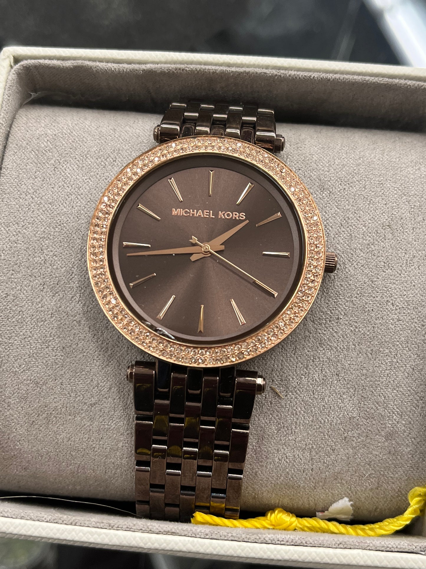 Mk3) Michael Kors Darci Women's Watch, Stainless Steel and Pavé Crystal Watch for Women Brown