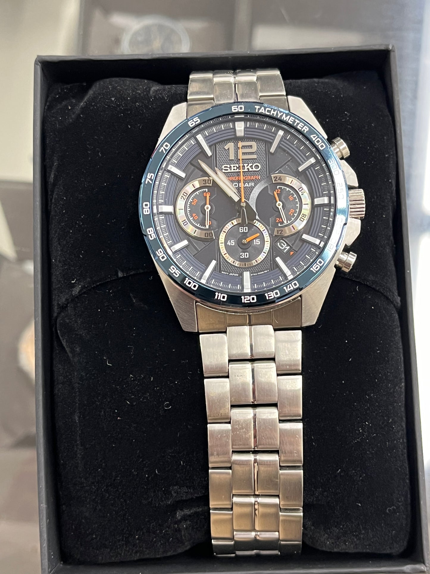 S22) SEIKO SSB347 Watch for Men - Essentials - Quartz Chronograph, Tachymeter