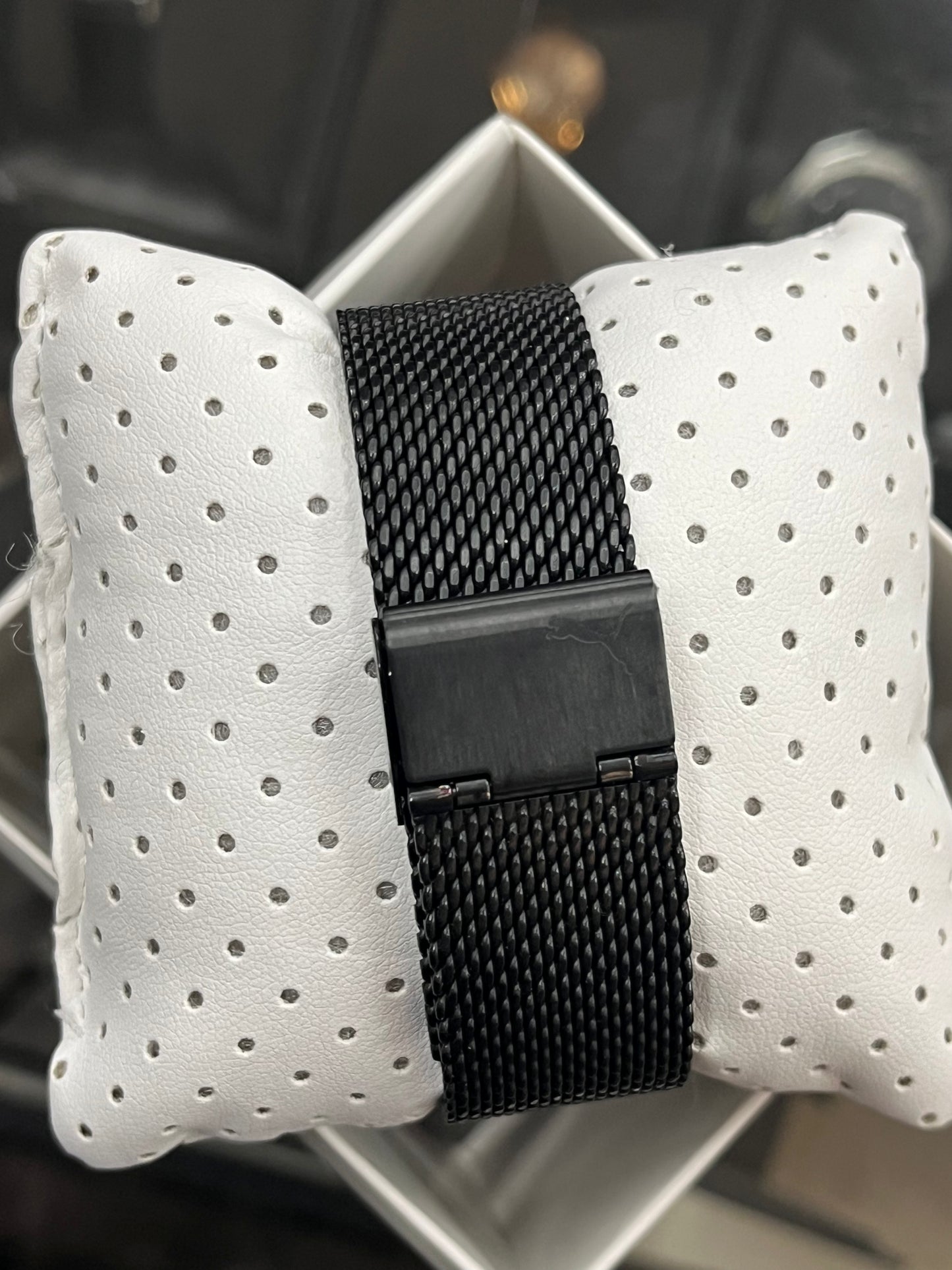 PUMA Men's Reset Three-Hand Date Black Stainless Steel Watch