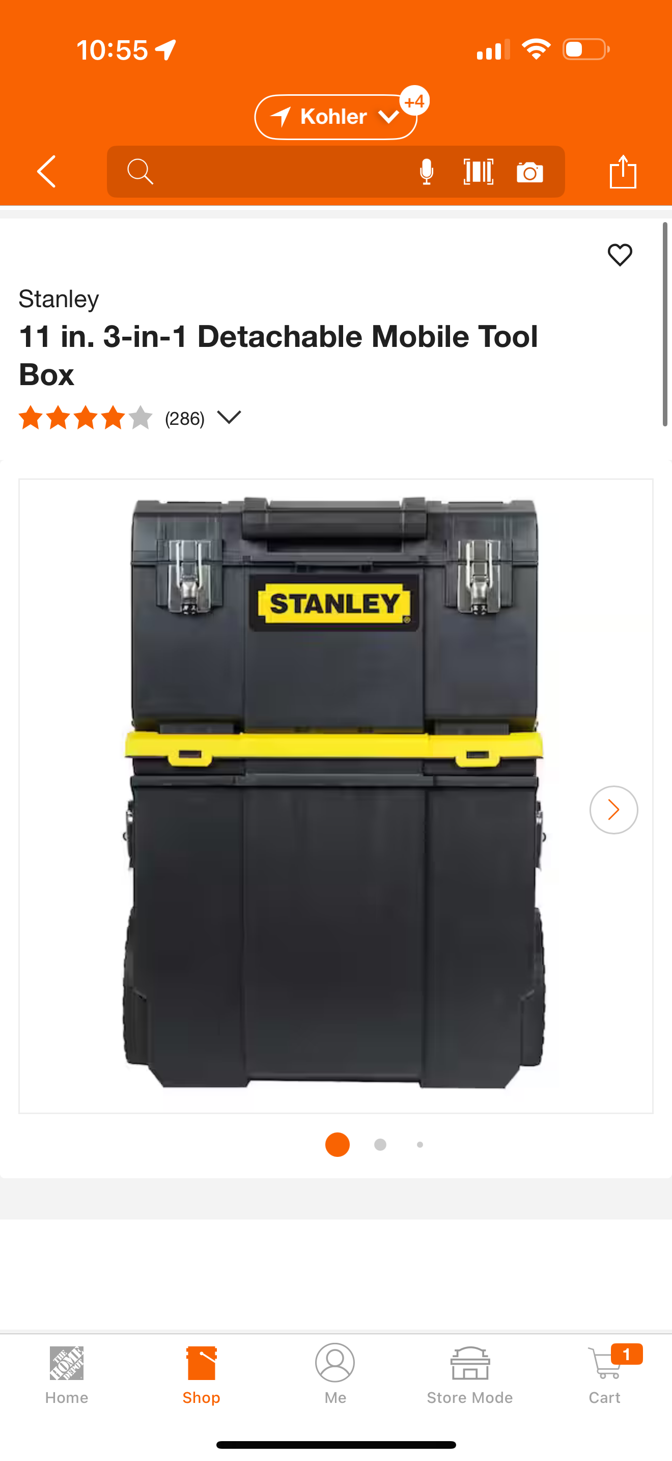 Stanley 11 in. 3-in-1 Detachable Mobile Tool Box