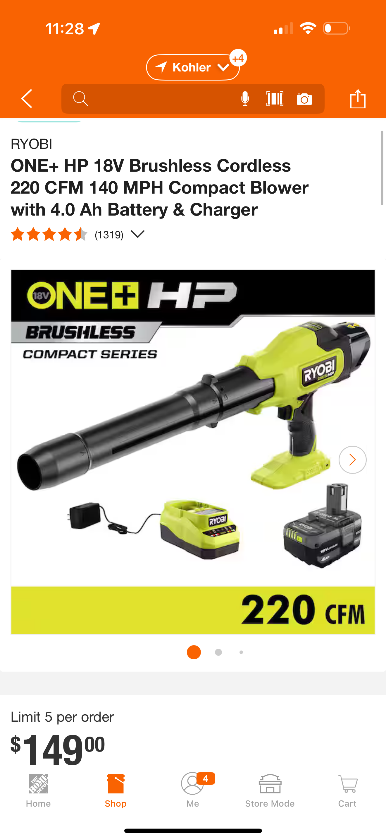Ryobi Psblb01k grade A