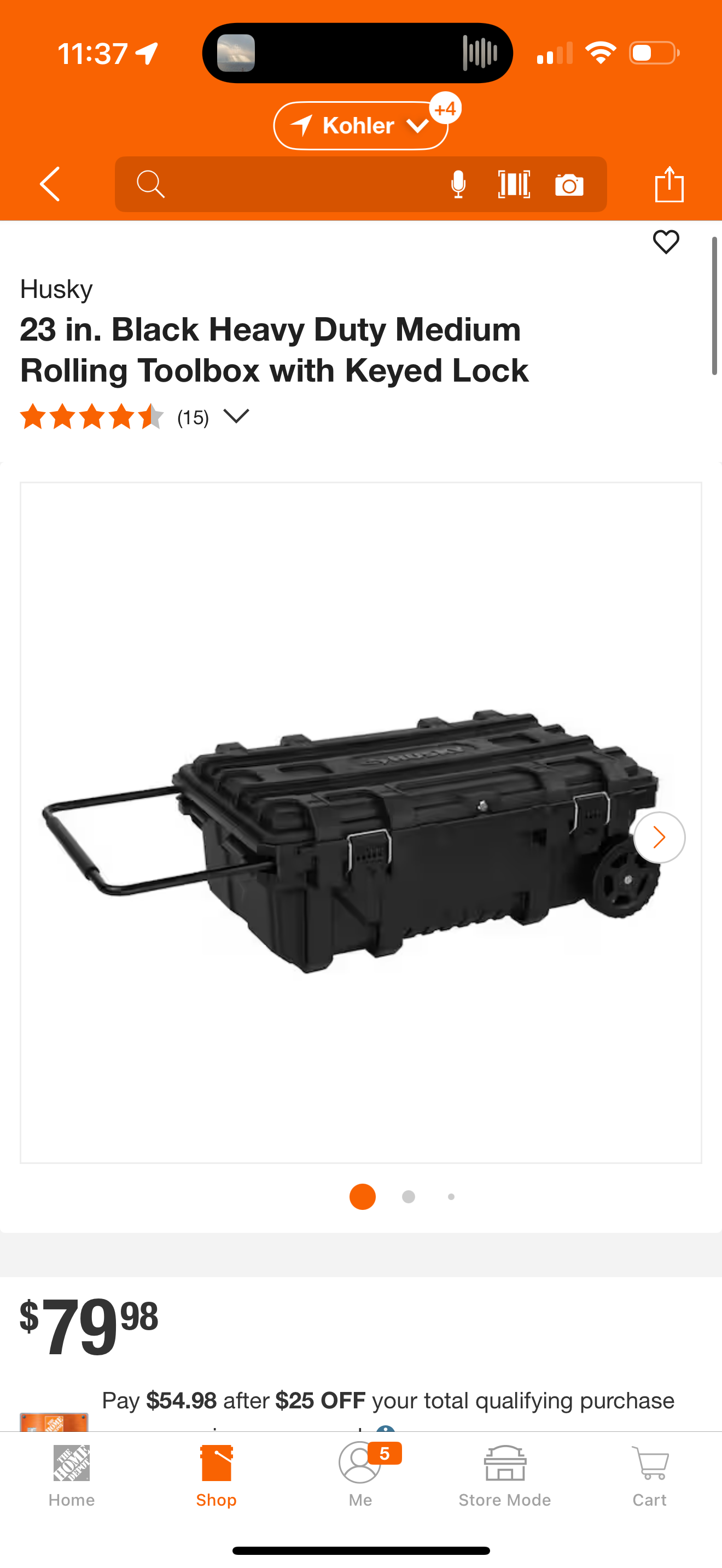 Husky rolling toolbox heavy duty medium