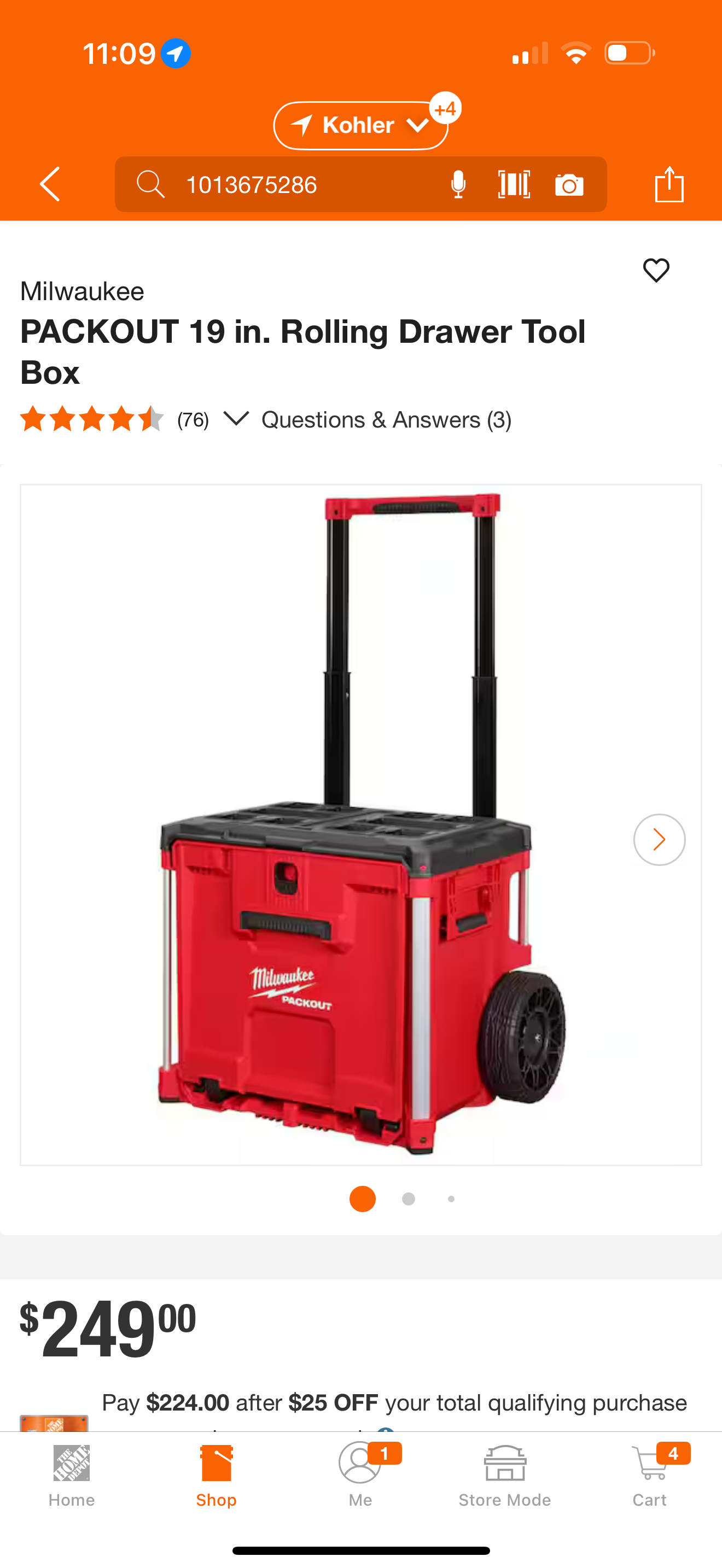 Milwaukee rolling drawer toolbox