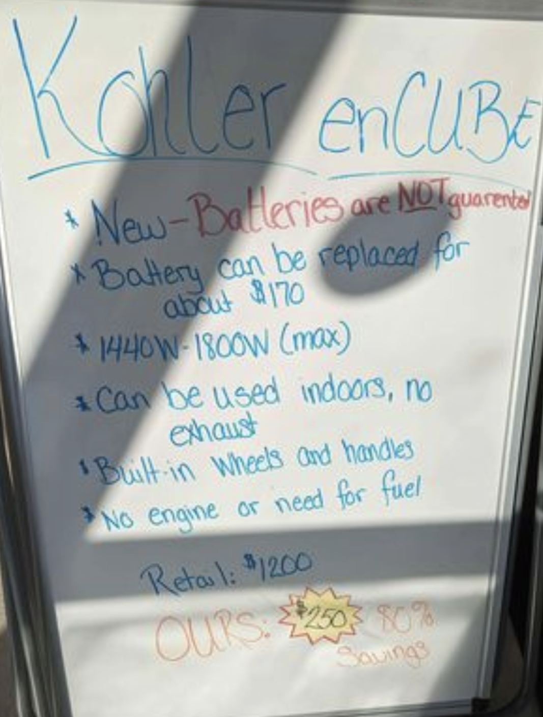 Kohler enCube 1440 Watt Portable Solar Generator