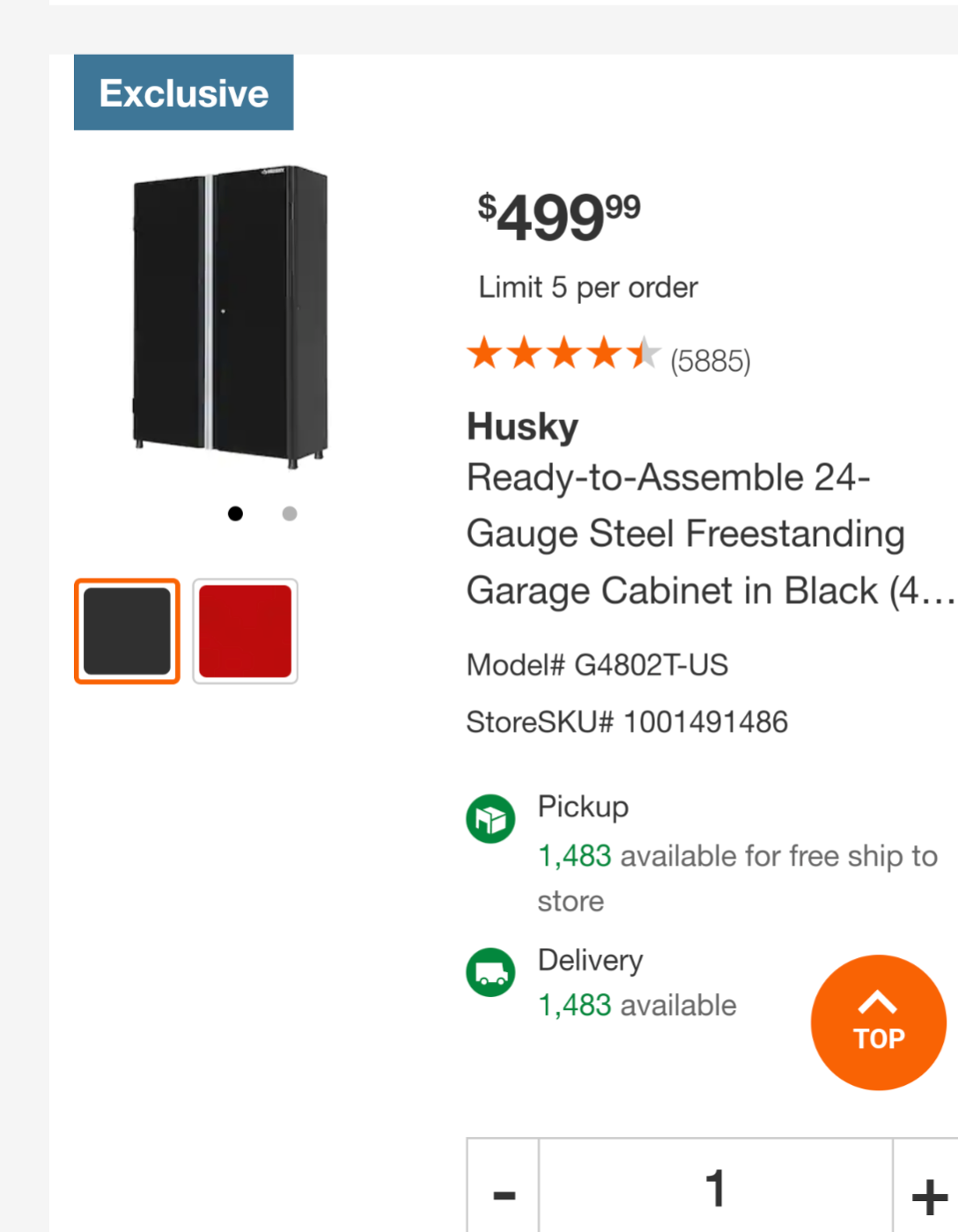 Husky 48x84 garage storage cabinet A1