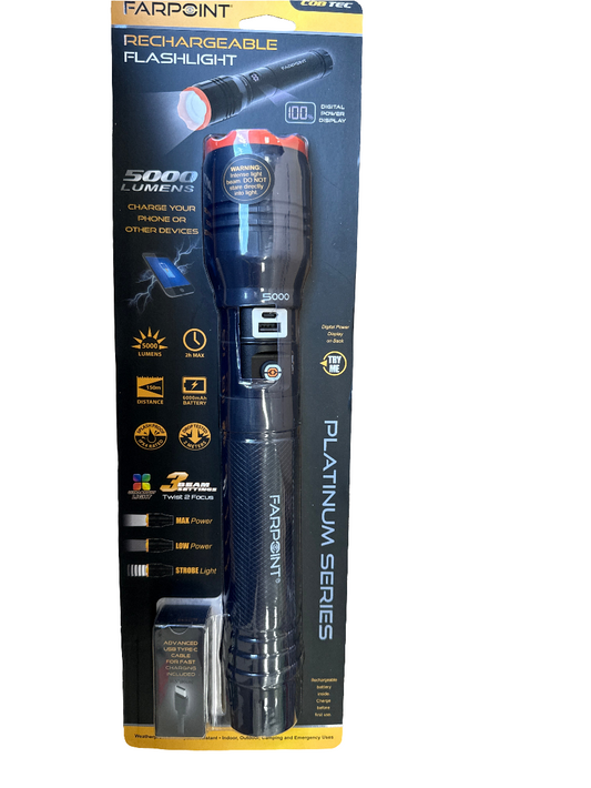 5000 Lumen Rechargeable Flashlight