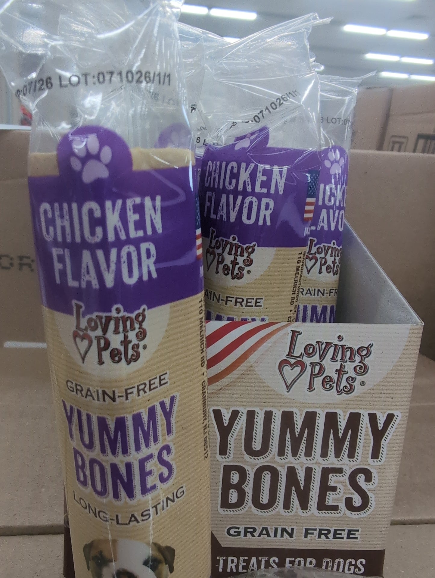 Yummy Bones Chicken Flavor Loving Pets Treat