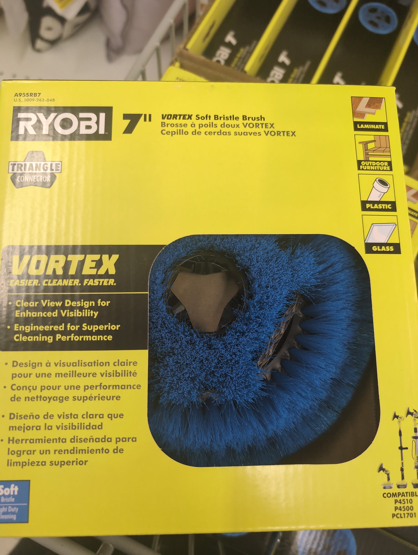 Ryobi 7" Vortex Soft Bristle Brush