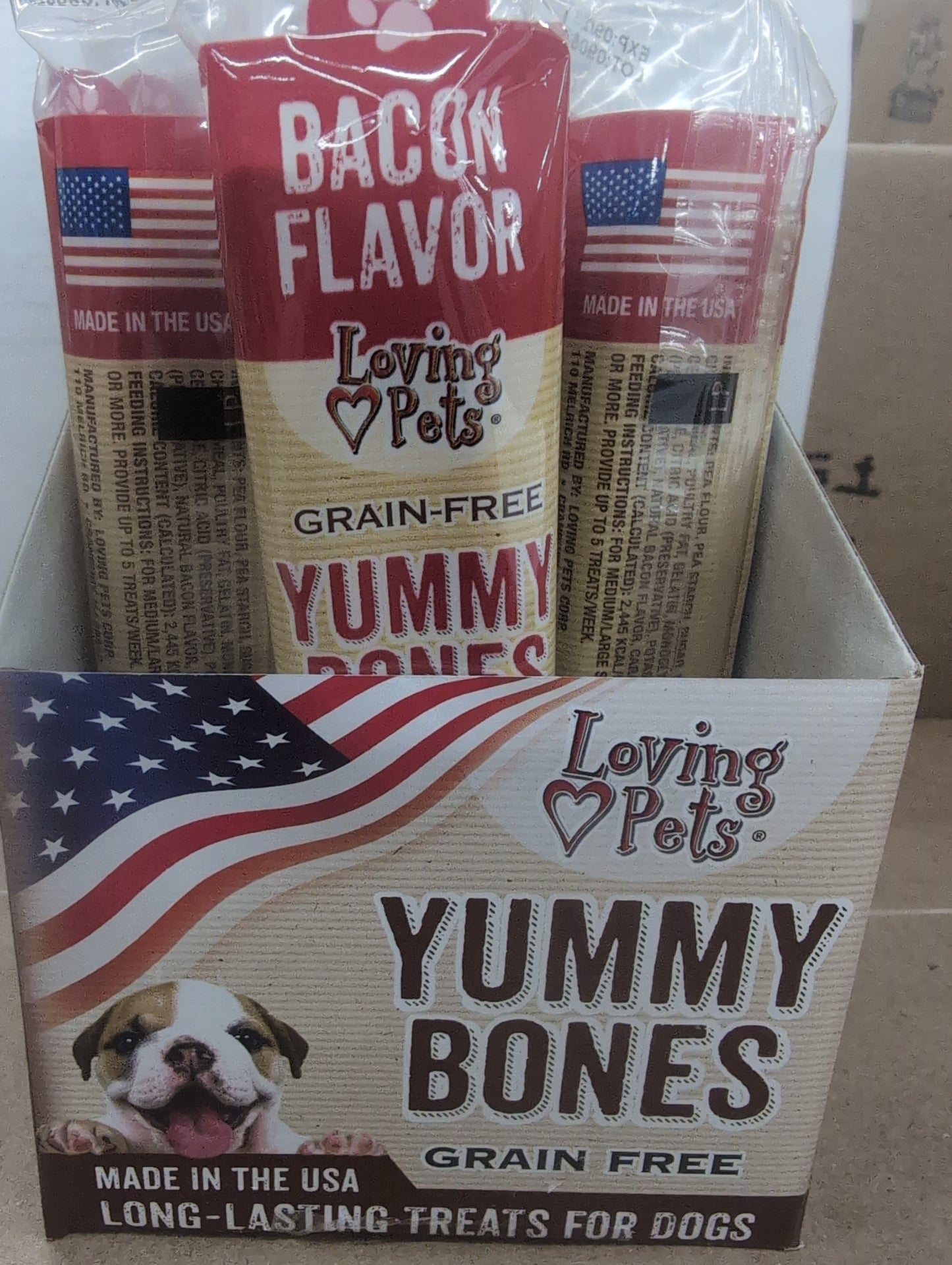 Yummy Bones Bacon Flavor Loving Pets Treat