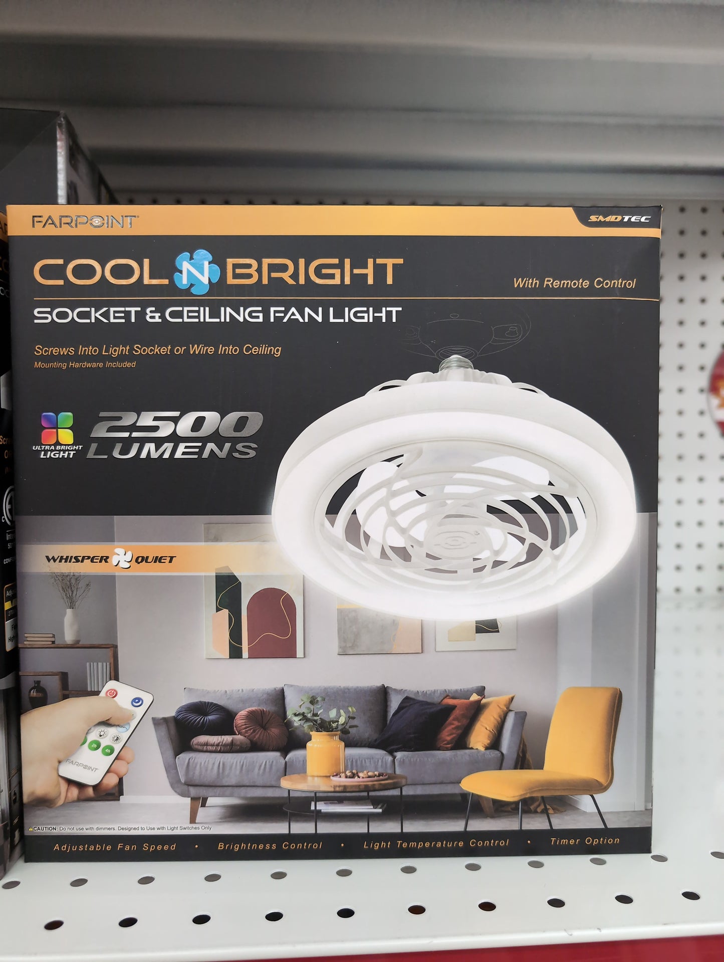 2500 Lumen Circular Socket Fan w/ Remote