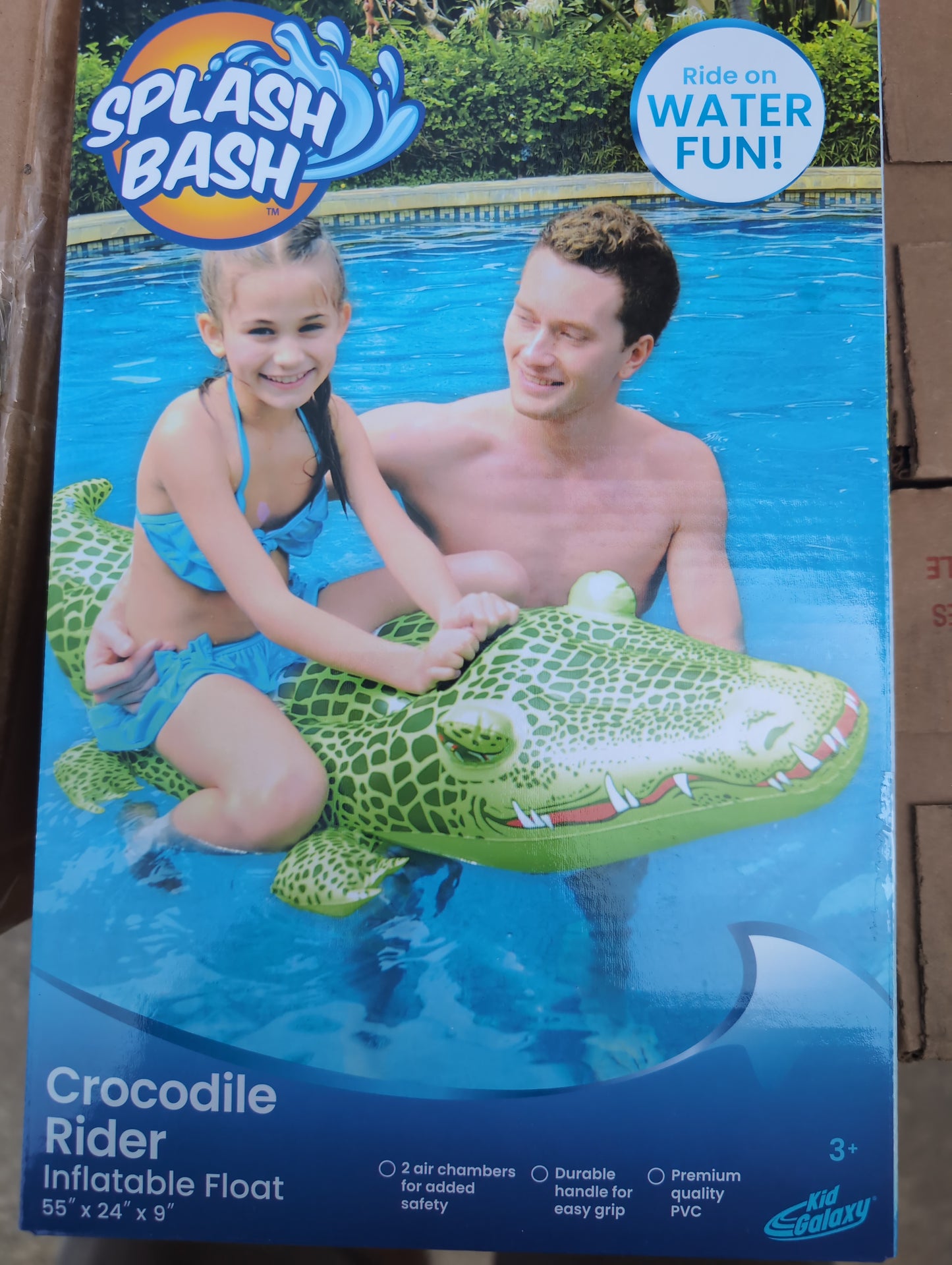 SplashBash Crocodile Rider Inflatable Pool Float