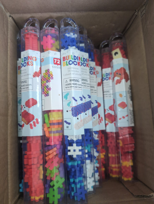 Tube of 72 Building Blocks Multi Color