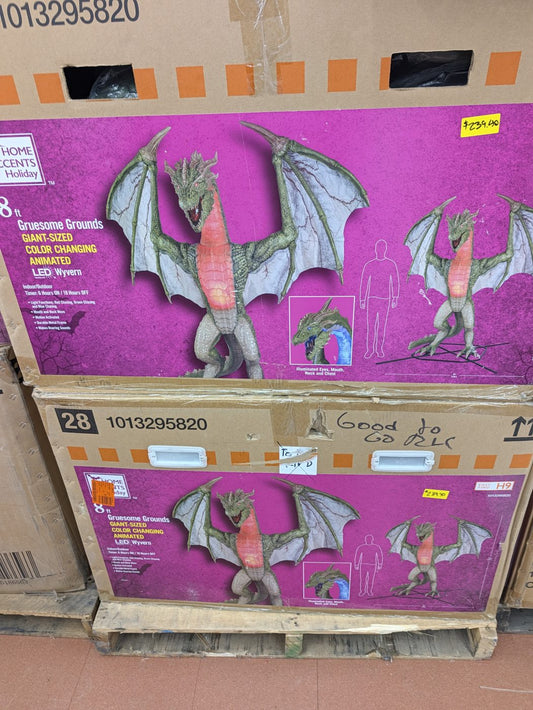 8 ft animated LED Wyvern dragon, $239.40 at Sheboygan Discount Warehouse
