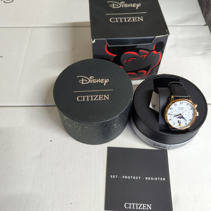 C9) Citizen Eco-Drive Mickey Mouse Moon Phase Rose-Tone Strap Watch