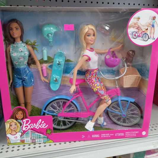 Barbie Outdoor Bike Playset Bundle  Summer Fun Set Toy