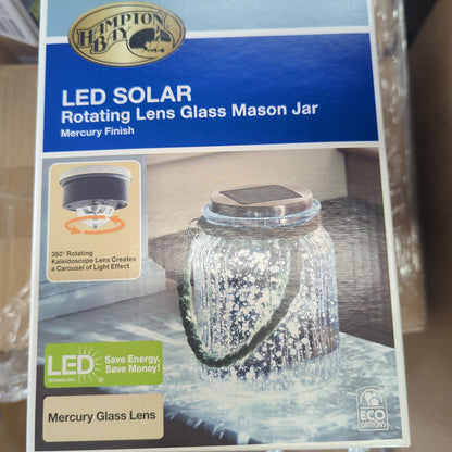 Rotating Lens Mason Jar Solar LED