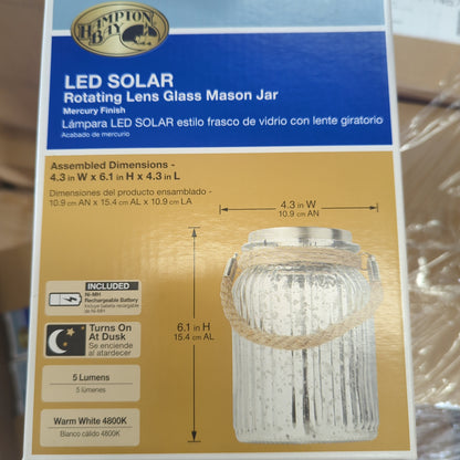 Rotating Lens Mason Jar Solar LED