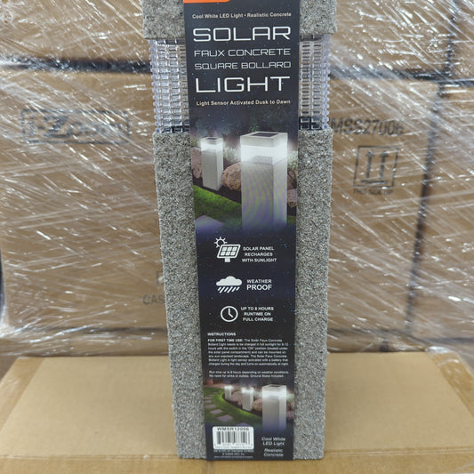 Solar Light Square Faux Concrete