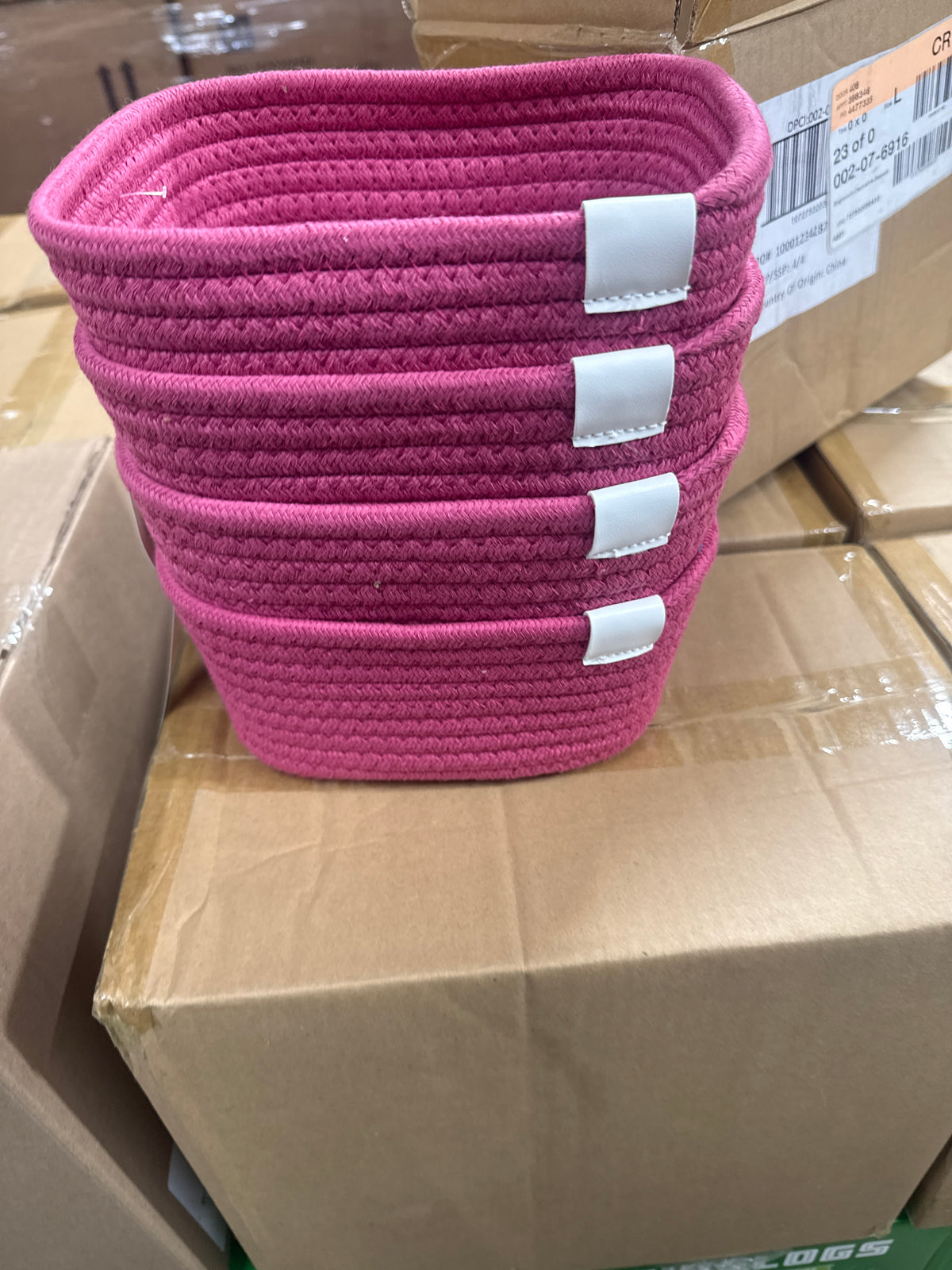 Pink rope basket – Sheboygan Discount Warehouse