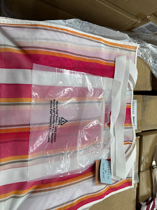 Striped beach handbag