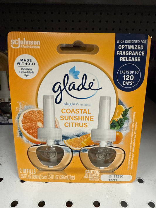 Glade Scented Oil Coastal Sunshine Citrus 2 pack