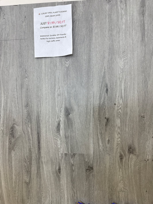 Light Gray LVP Click-Lock Flooring $1.99 /sq ft.  20mil