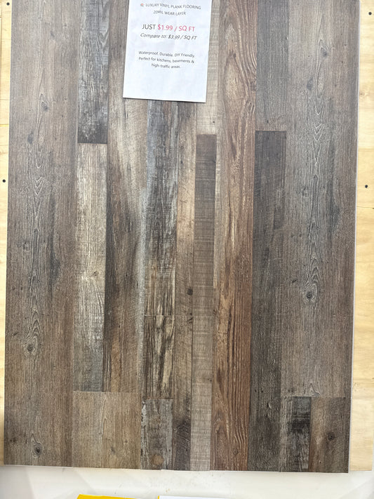 Rustic Brown LVP Click-Lock Flooring $1.99 /sq ft.  20mil