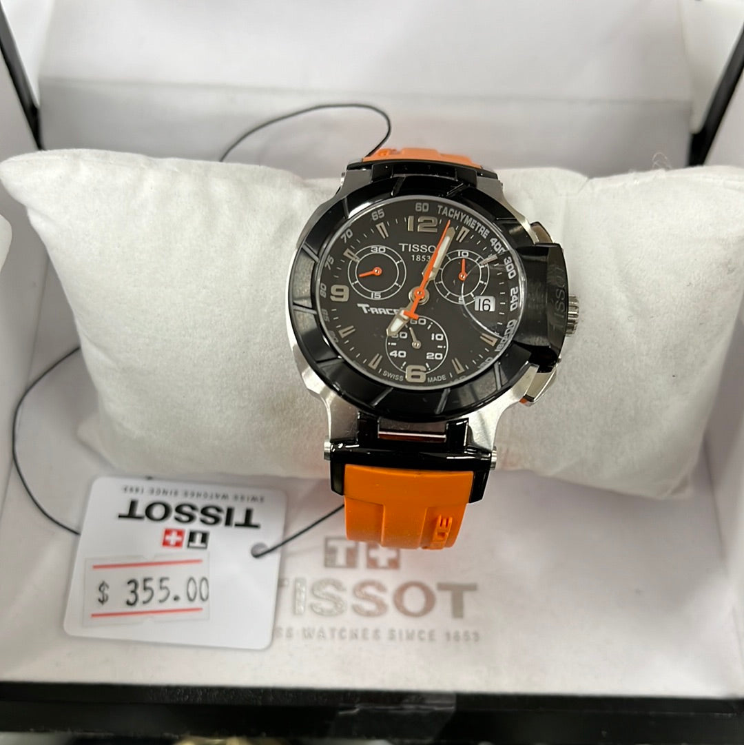 Tissot T-Race Chronograph Orange Ladies Watch T0482172705700