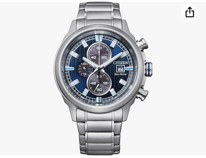Citizen Eco-Drive Brycen Chronograph Mens Watch, Stainless Steel, Weekender, Silver-Tone (Model: CA0731-82L)