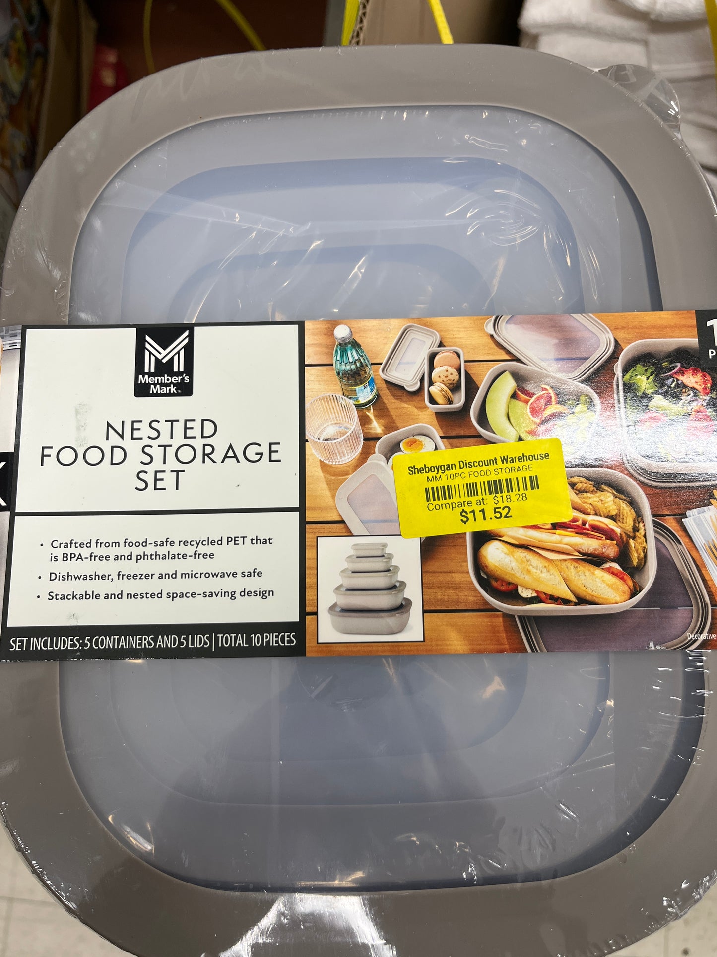 10 PC Food Storage Grey