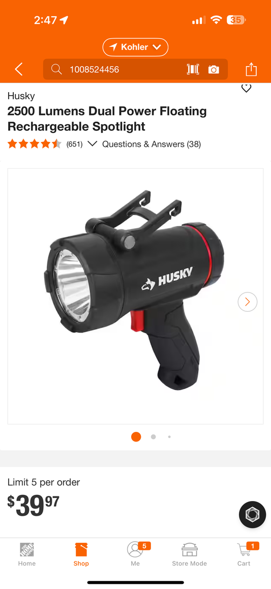 Husky floating spotlight