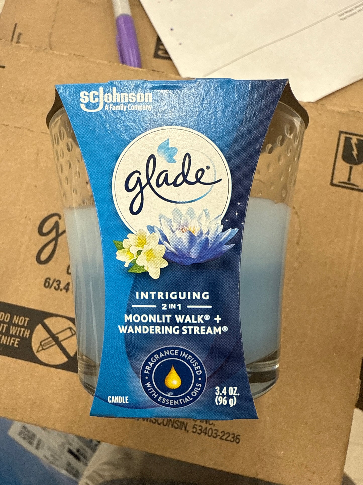 Glade Moonlit Walk + Wandering Stream Candle 3.4oz