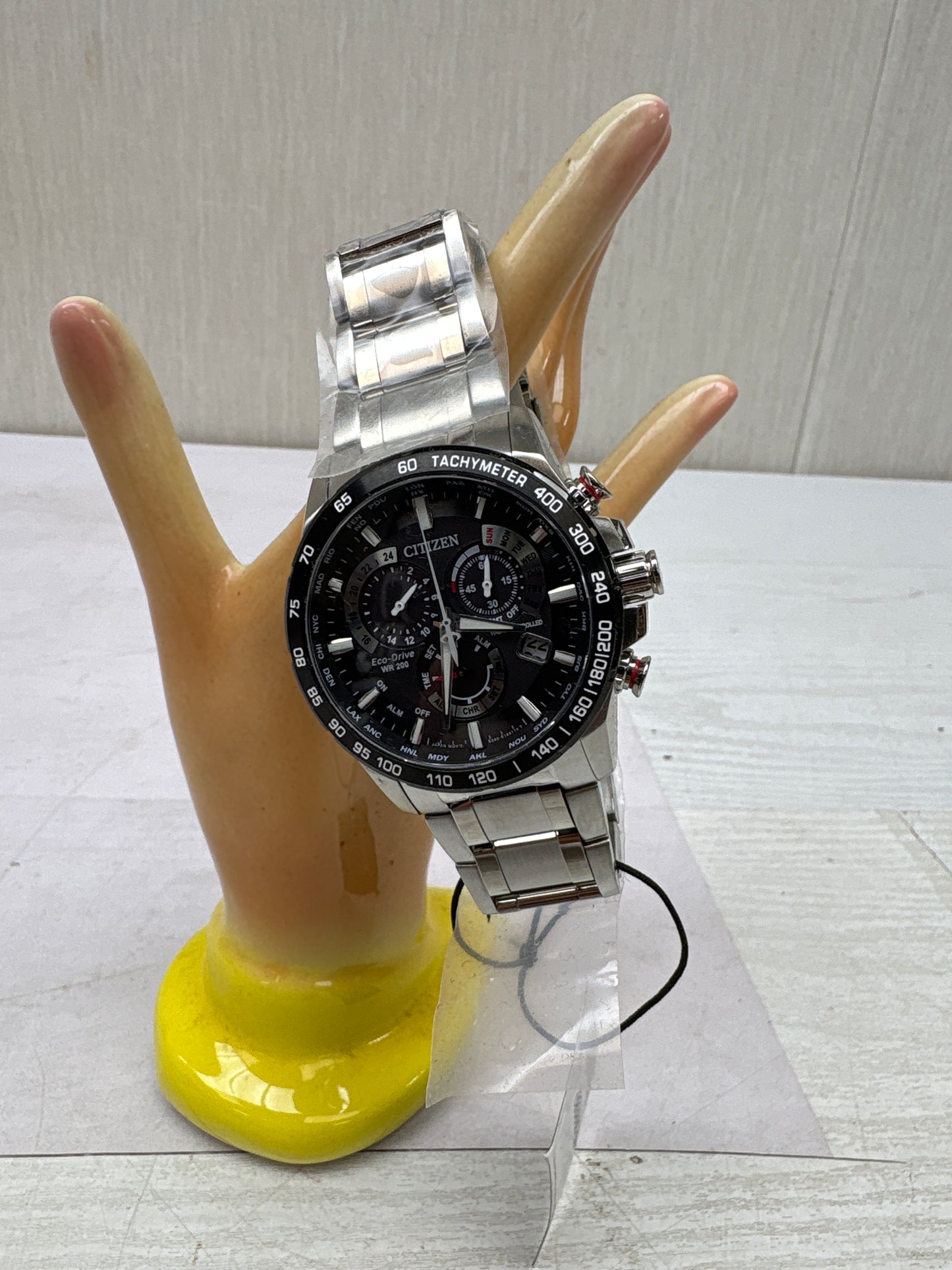 C29) Citizen Men's Eco-Drive Sport Luxury PCAT Chronograph Watch Stainless Steel, Black Dial (Model: CB5898-59E)