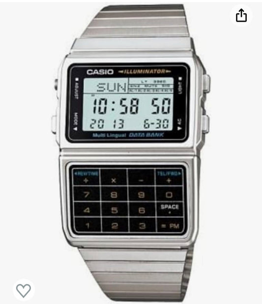 Casio Men's Silver Tone 25 Memory Calculator Databank Watch