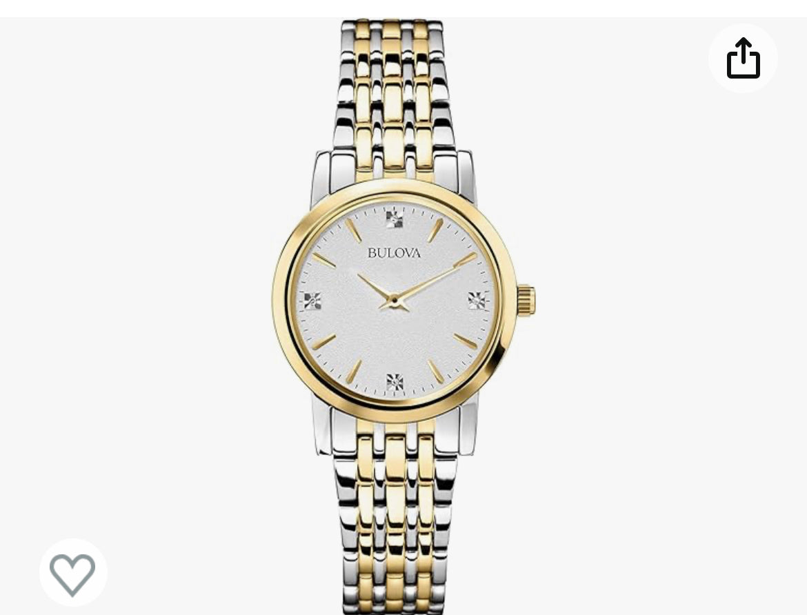 Bulova Classic Quartz Ladies Watch, Stainless Steel Diamond