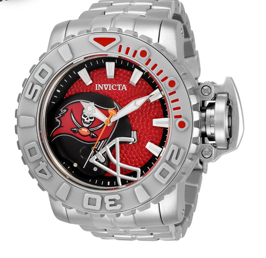 I21) Invicta NFL Tampa Bay Buccaneers Automatic Men's Watch - 58mm, Steel (33041)