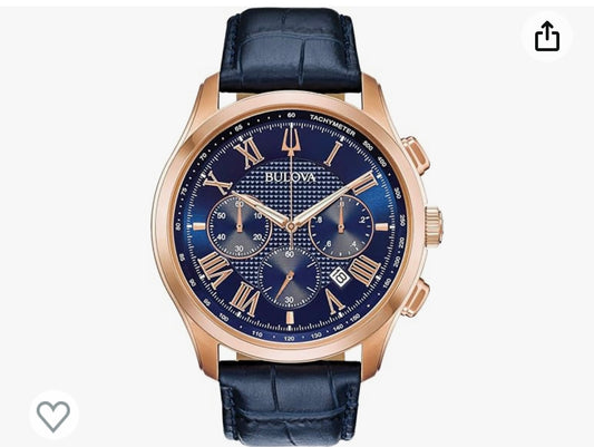 Bulova Men's Classic Wilton 3-Hand 21-Jewel Watch, 60 Hour Power Reserve, Luminous Hands, Open Aperture, Roman Numeral Markers Domed Sapphire Crystal, 43mm