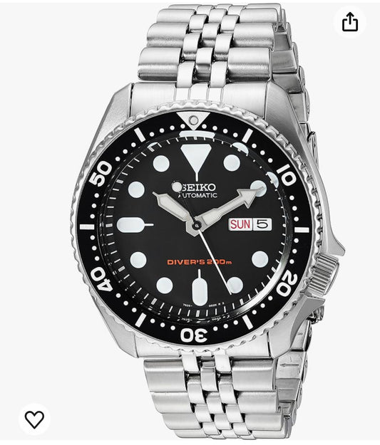 S33) SEIKO Men's Black Boy Automatic Diver's Watch SKX007P8