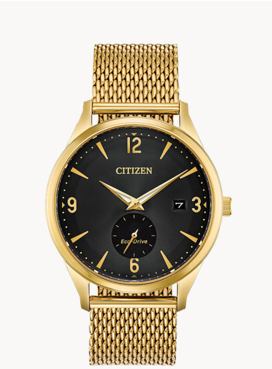 C25) Citizen Men's Eco-Drive Gold-Tone Mesh Watch BV1112-56E