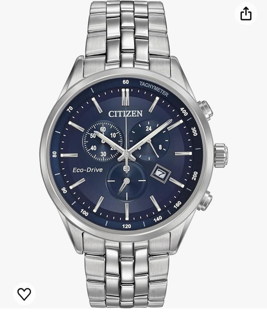 C53) Citizen Men's Classic Corso Eco-Drive Watch, Chronograph, 12/24 Hour Time, Date, Sapphire Crystal