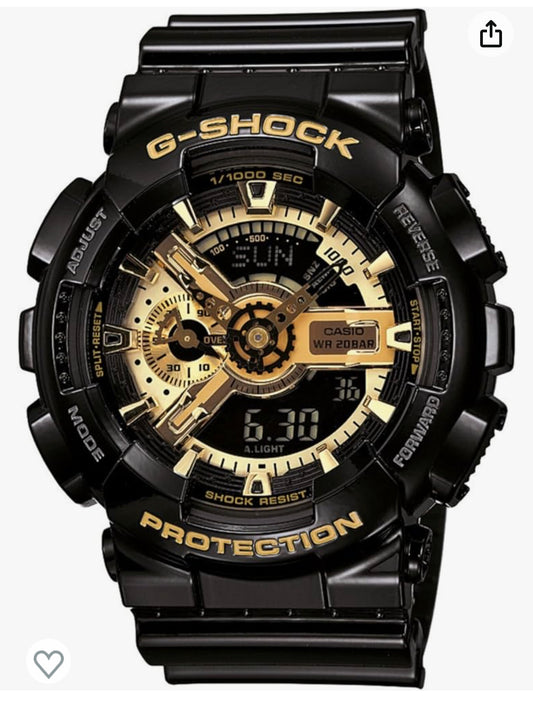 A25) Casio G-Shock Quartz Hybrid Black Dial Men's Watch GA110B-1A