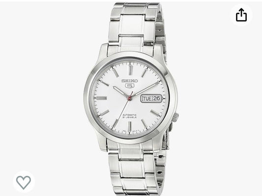 Men's SNK789 SEIKO 5 Automatic Stainless Steel Watch with White Dial